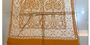 Yellow Pashmina Kashmiri Silk Embroidered Stole