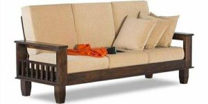 Wooden Three Seater Sofa