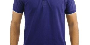Men Polo Neck Purple T-Shirt