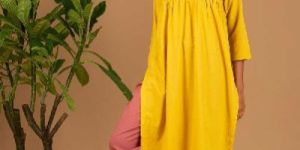 Yellow Plain Kurta