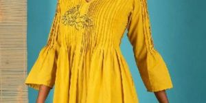 Yellow Pintuck Dress