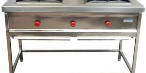 Stainless Steel Double Burner Gas Bhatti