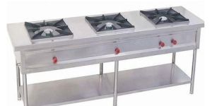 Stainless Steel Triple Burner Gas Bhatti