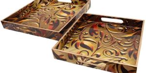 Wooden Serving Tray Set