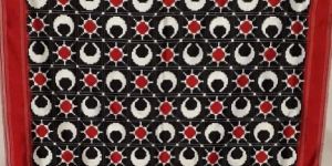 Pochampally handloom double ikat telia rumal SUN-MOON motif silk saree