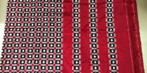 Pochampally Handloom double ikat handwoven telia rumal Mango-Bite Silk saree