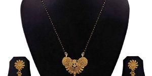 Ankur Traditional Sun Flower Shaped Gold Plated Mangalsutra Set for Women