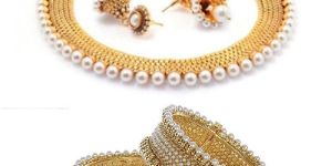 Ankur Trational Gold Plated Wedding Combo Necklace Set for Women