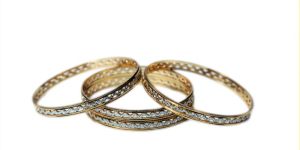 Gold Four Piece Bangles Set
