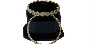 Meenakari Two Piece Stone Work Bangles Set