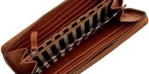 Zip up Leather Wallet Clutches