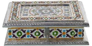 White Metal Dry Fruit Box