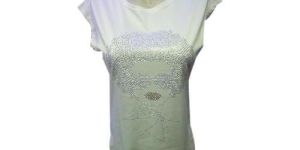 Girls White Sleeveless Top