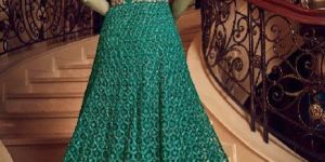 Embroidered Net Gown