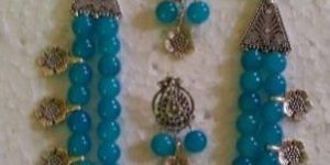 oxidized jewelry Sky Glass Beads Artificial Necklace set.