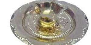 Five Face Diya with Plate