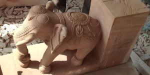Pink Stone Elephant Statue