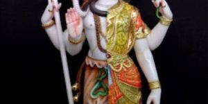4 Feet White Marble Gori Shankar Statue