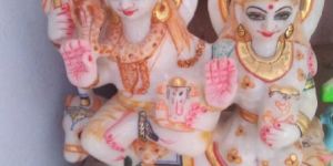 1.5 Feet White Marble Gori Shankar Statue