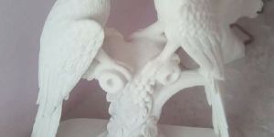 White Stone Parrot Statue