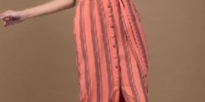 Striped Mid Length Dress