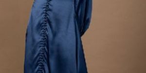 Satin Navy Blue Long Dress