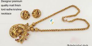 Matt Finish Radha Krishna Necklace Set