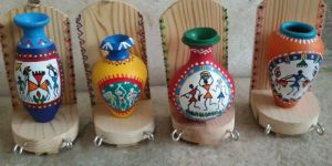 Terracotta Handcrafted Vase with Key Holder