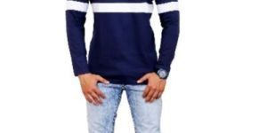 Mens Round Neck Striped T Shirt