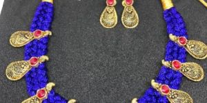 Silk Thread Gold Necklace Set