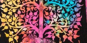 Handmade Indian Wall Hanging Tapestry Elephant Print Poster