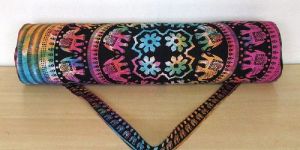 Indian Cotton Elephant Printed Multi Color Yoga Mat Bag