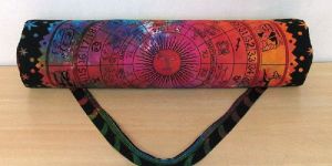 Indian Cotton Sun and Zodiac Sign Printed Yoga Mat Bag