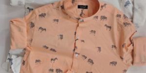 Zebra Print Chinese Collar Shirts