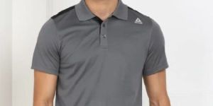 Mens Grey Polo T Shirt