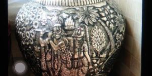 Handicraft Metal Temple Pot with Tap