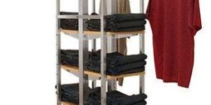 Stainless Steel 4 Way Clothing Rack Display