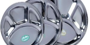 Stainless Steel Round Compartment Plate