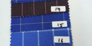 Polyviscose Check Suiting Fabric