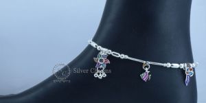 Plain Silver Anklets