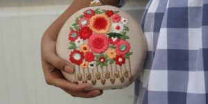 Round Shape Embroidery Bag