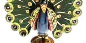 Wooden Dancing Peacock Statue
