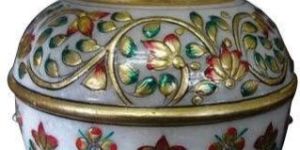 Marble Vase Gold Leaf Handicraft