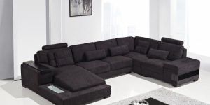 Black Jute Sofa Fabric
