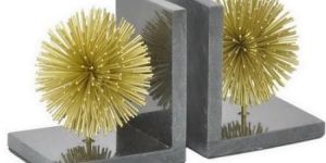 Black Marble Starbrust Gold Ball Bookend