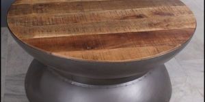 Round Wooden Top Coffee Table