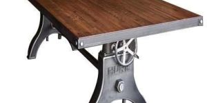 WOOD AND IRON DINING TABLE