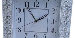 Silver Square Wall Clock