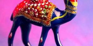 Aluminium Multicolor Camel Statue