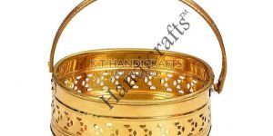 Brass Oval Shaped Puja Basket